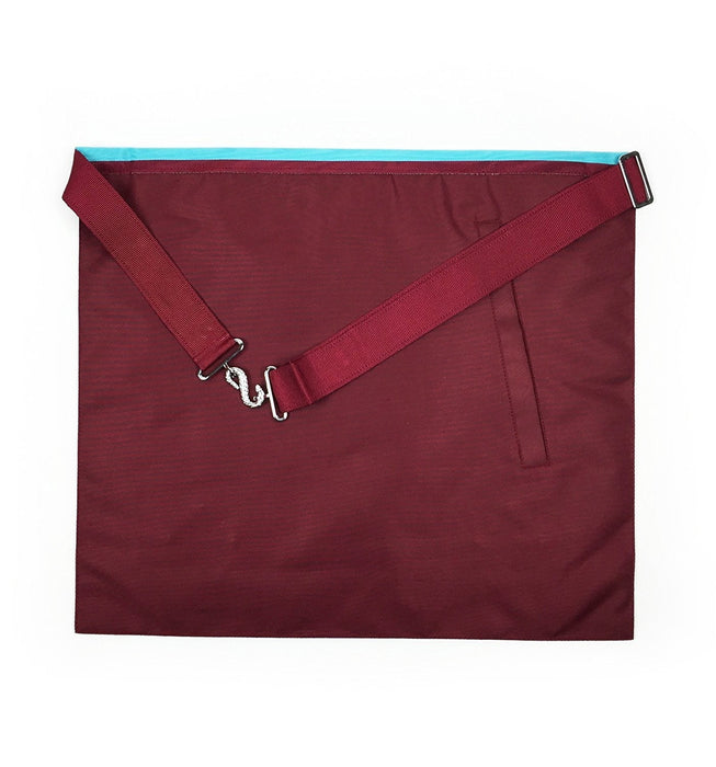 Master Mason Mark English Regulation Masonic Apron - Sky Blue & Maroon-Aprons-Masonic Makers