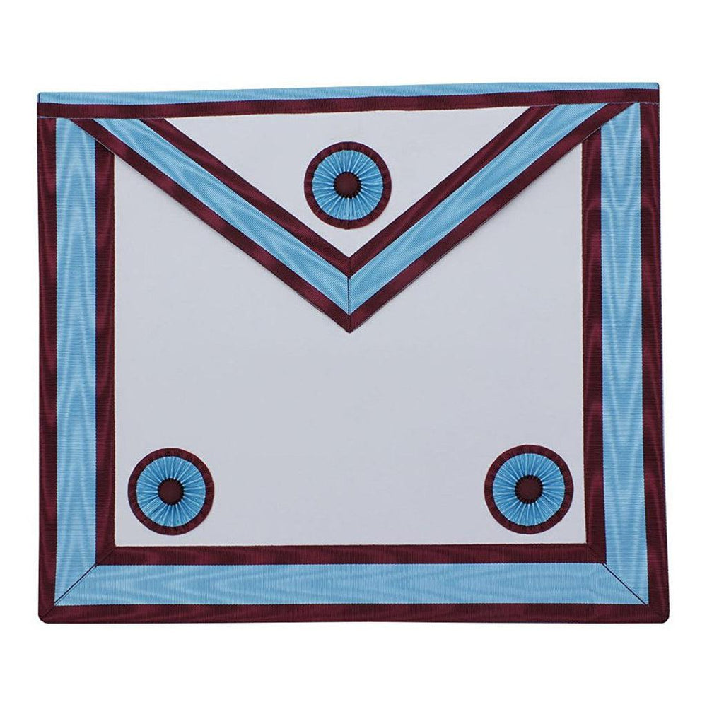 Master Mason Mark English Regulation Masonic Apron - Sky Blue & Maroon-Aprons-Masonic Makers