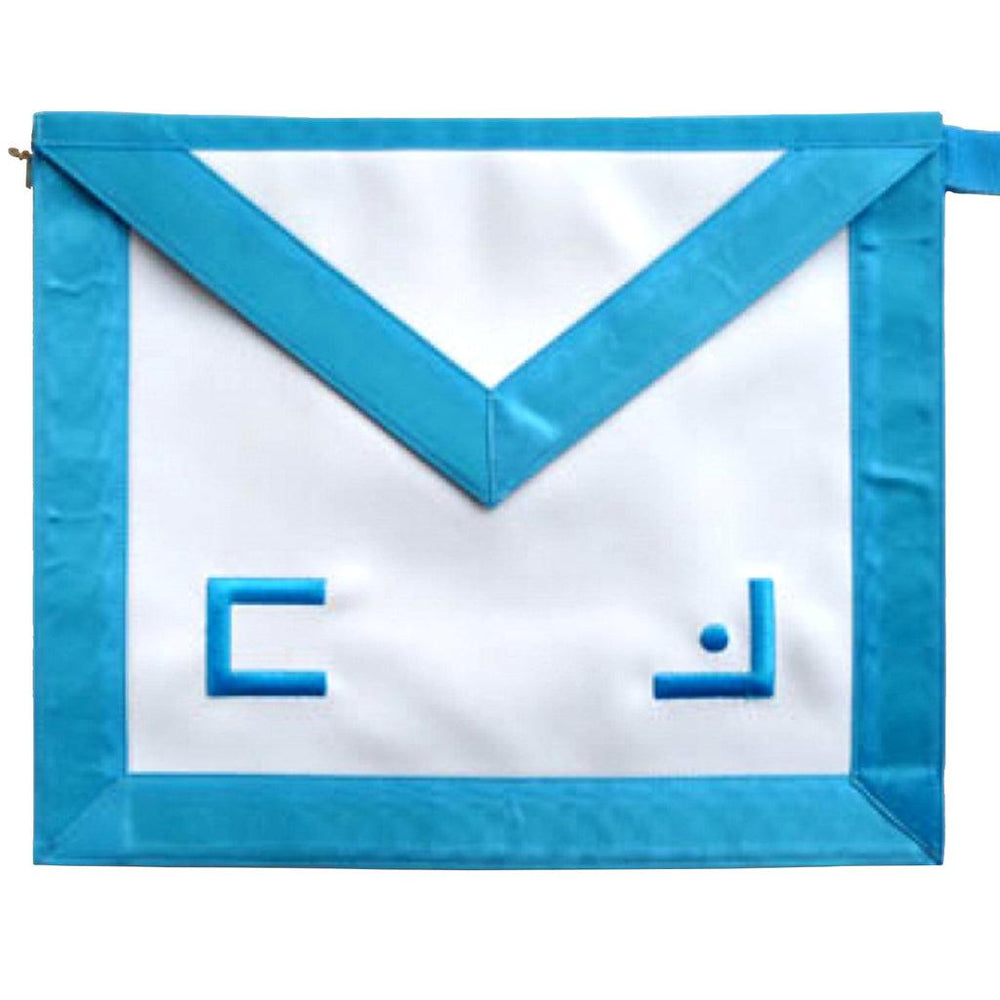 Master Mason Masonic Apron - White & Turquoise-Aprons-Masonic Makers