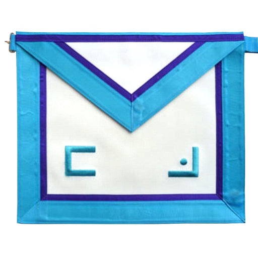 Master Mason Masonic Apron - White, Turquoise & Royal Blue-Aprons-Masonic Makers