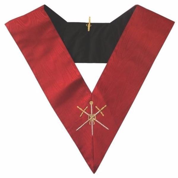 Master of Ceremonies 18th degree Scottish Rite Masonic Collar - Red Moire-Collars-Masonic Makers