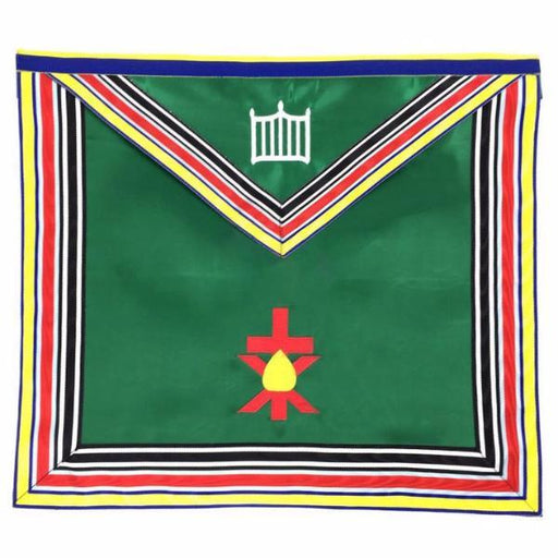 Member Allied Masonic Degrees English Regulation Masonic Apron - Green & Multi Colour-Aprons-Masonic Makers