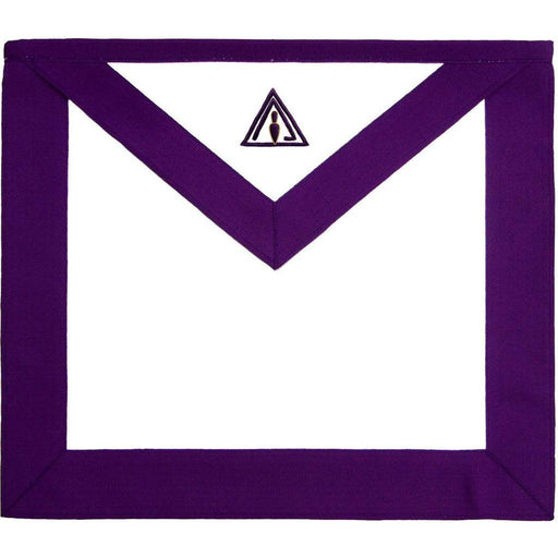 Member Council Masonic Apron - White & Purple Grosgrain-Aprons-Masonic Makers