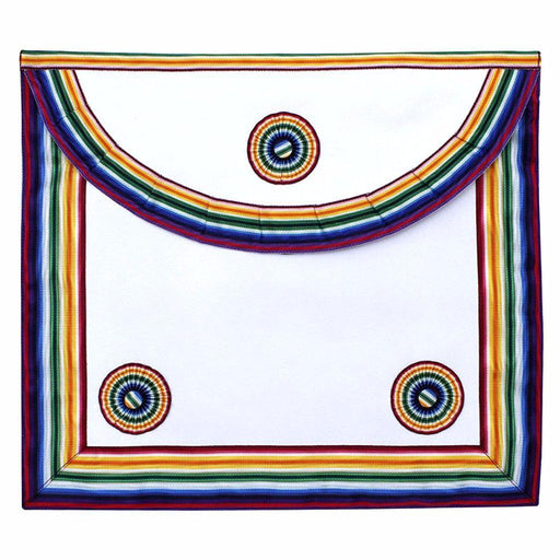 Member Royal Ark Mariner AMD Masonic Apron - Multi colour with Three Rosettes-Aprons-Masonic Makers