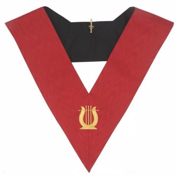 Musician 18th Degree Scottish Rite Masonic Collar - Red Moire-Collars-Masonic Makers