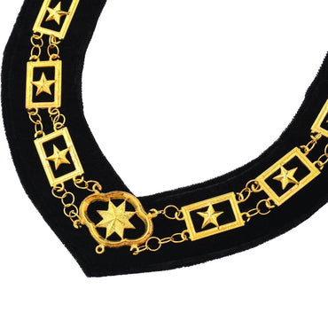 OES Masonic Chain Collar - Gold With Black Lining-Chain Collars-Masonic Makers