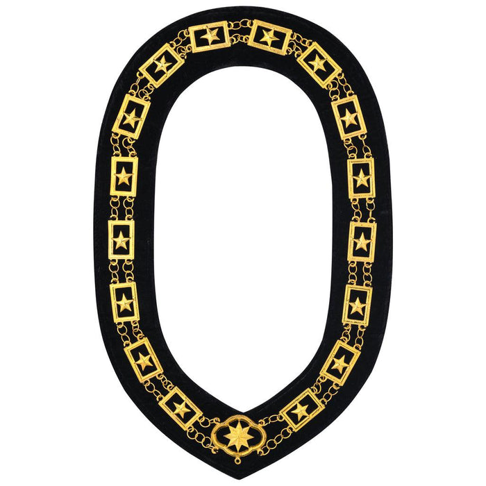 OES Masonic Chain Collar - Gold With Black Lining-Chain Collars-Masonic Makers