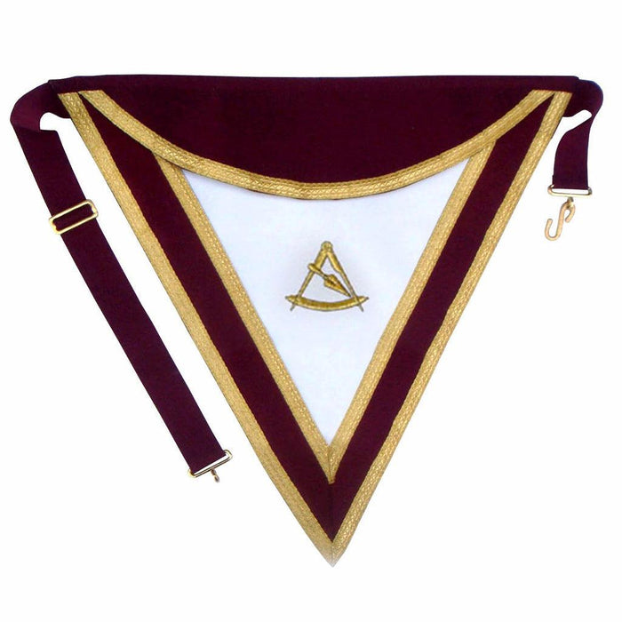 Officers & Past Master Royal & Select Masters English Regulation Masonic Apron - Maroon-Aprons-Masonic Makers