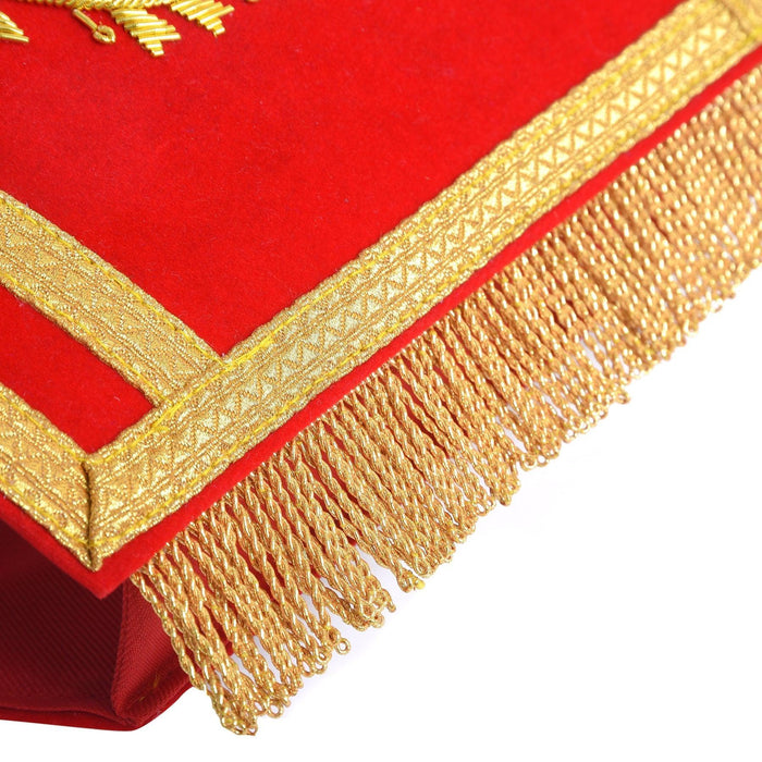 Past Grand High Priest Royal Arch Chapter Masonic Cuff - Red Velvet With Gold Fringe-Cuffs-Masonic Makers