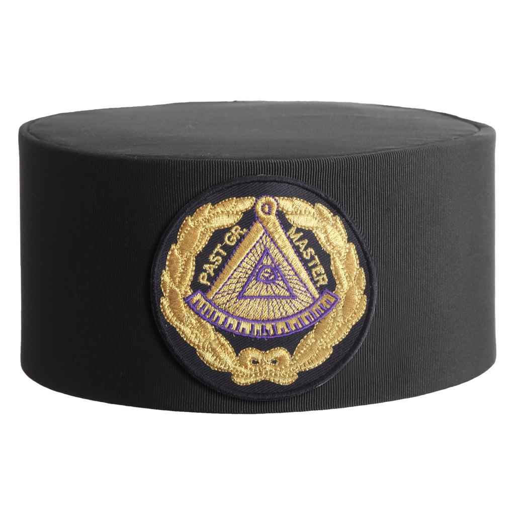 Past Grand Master Blue Lodge Masonic Crown Cap - Black Patch With Gold Emblem-Crown Caps-Masonic Makers