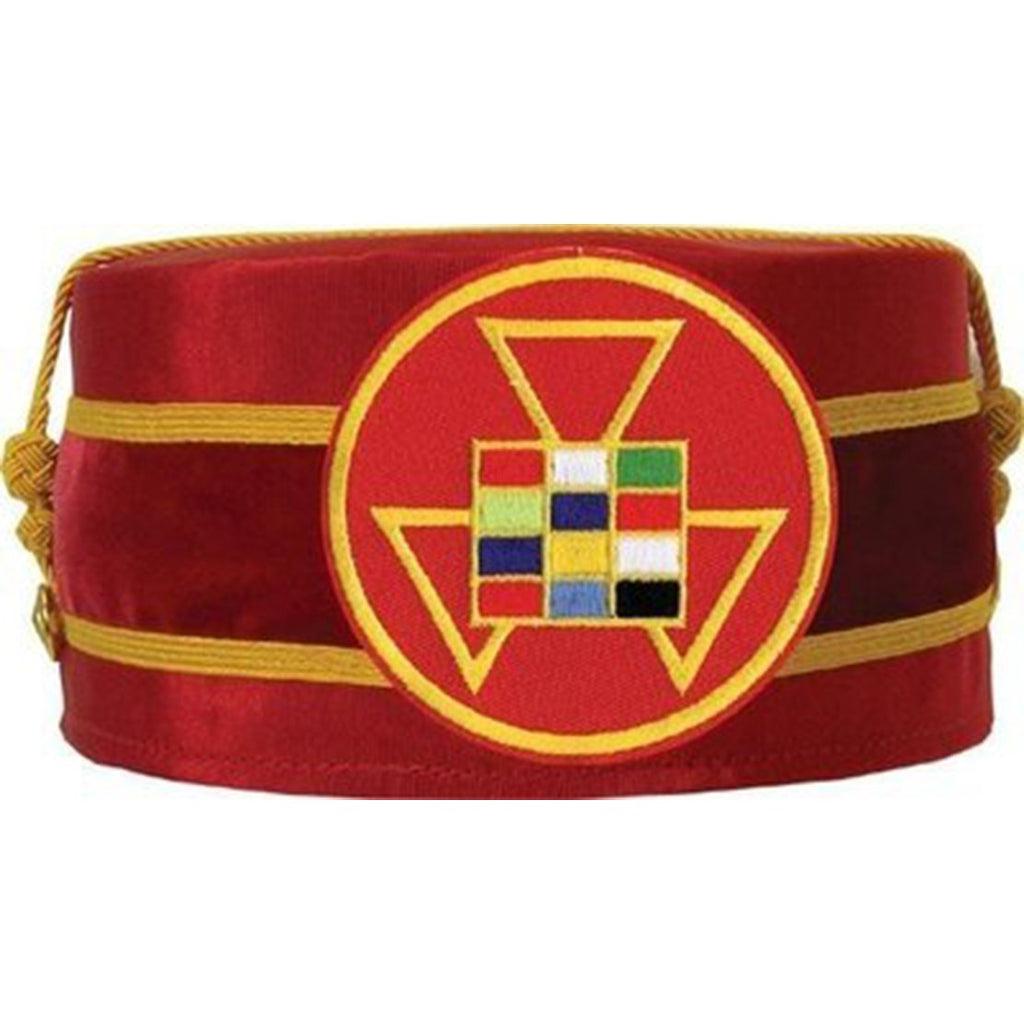 Past High Priest Royal Arch Chapter Masonic Crown Cap - Red Machine Embroidery-Crown Caps-Masonic Makers