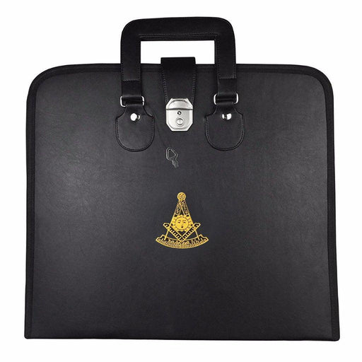 Past Master Blue Lodge Masonic Apron Case - Black Imitation Leather-Apron Cases-Masonic Makers