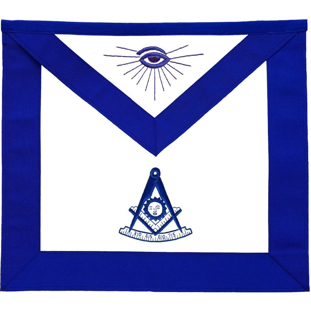 Past Master Blue Lodge Masonic Apron - Royal Blue Grosgrain Ribbon-Aprons-Masonic Makers