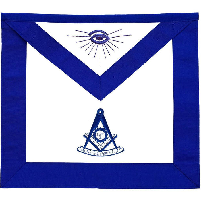 Past Master Blue Lodge Masonic Apron - Royal Blue Grosgrain Ribbon-Aprons-Masonic Makers