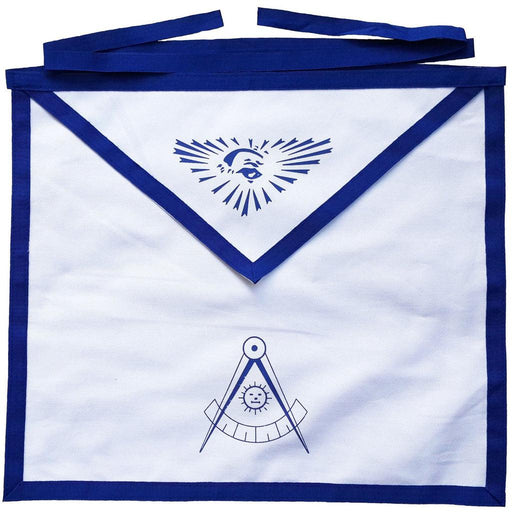 Past Master Blue Lodge Masonic Apron - White Duck Cotton-Aprons-Masonic Makers