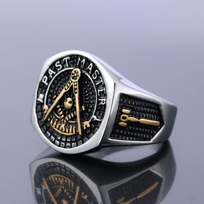 Past Master Blue Lodge Silver Masonic Ring - Stainless Steel-rings-Masonic Makers