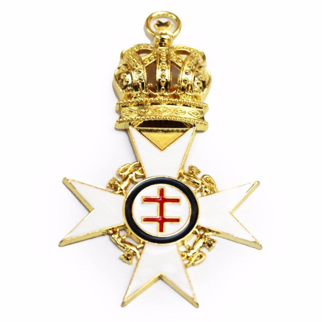 Past Preceptor Knights Templar Commandery Masonic Collar Jewel - Gold-Collar Jewels-Masonic Makers