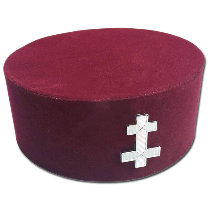 Perceptor Knights Templar English Masonic Crown Cap - Maroon Velvet-Crown Caps-Masonic Makers