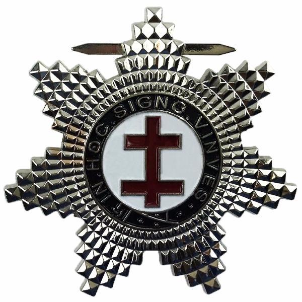 Preceptor Knights Templar English Regulation Masonic Breast Jewel - Silver Plated-Breast Jewels-Masonic Makers