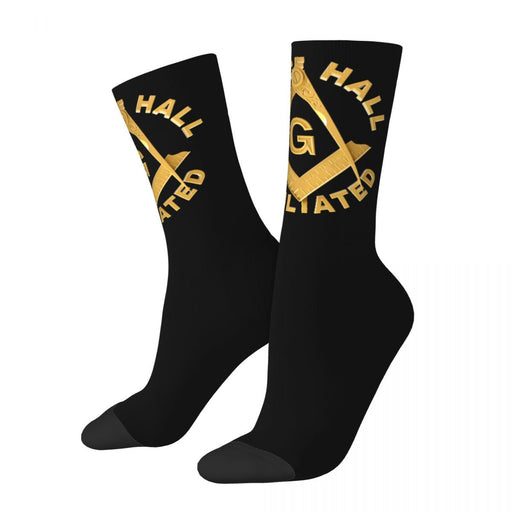 Prince Hall affiliated Masonic Socks - Black with Emblem-Socks-Masonic Makers