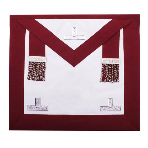 Provincial Steward Craft English Regulation Masonic Apron - Maroon Silver-Aprons-Masonic Makers