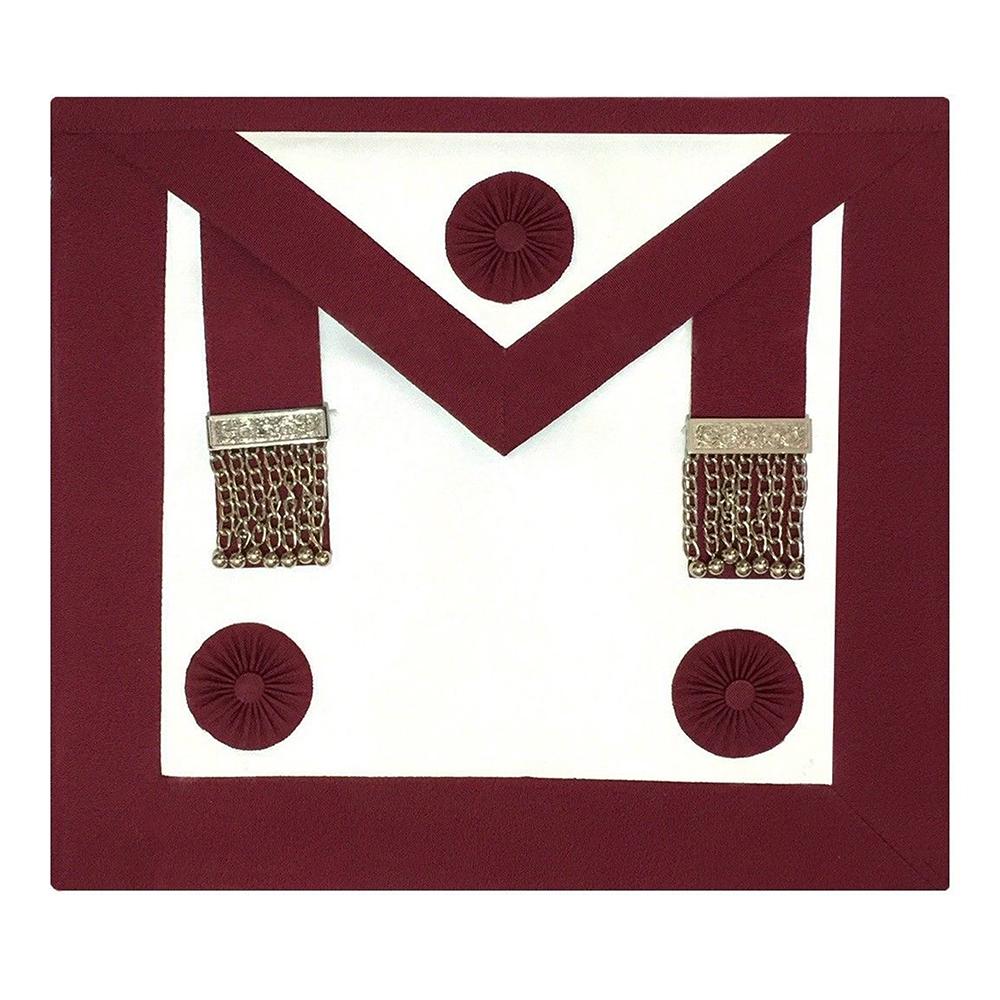 Provincial Steward Craft English Regulation Masonic Apron - White & Maroon-Aprons-Masonic Makers