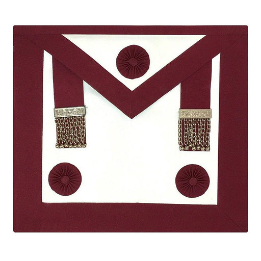 Provincial Steward Craft English Regulation Masonic Apron - White & Maroon-Aprons-Masonic Makers