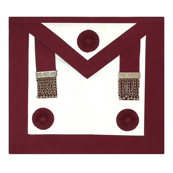 Provincial Steward Craft English Regulation Masonic Apron - White & Maroon-Aprons-Masonic Makers