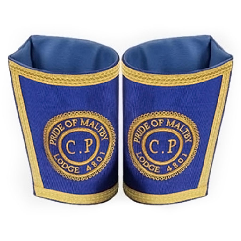 Royal Antediluvian Order of Buffaloes R.A.O.B. Masonic Cuff - Blue Hand Embroidered-Cuffs-Masonic Makers