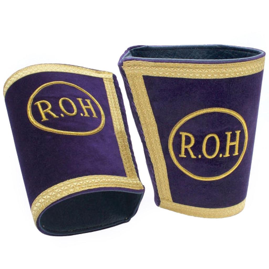 Royal Antediluvian Order of Buffaloes R.A.O.B. Masonic Cuff - Purple Hand Embroidered-Cuffs-Masonic Makers