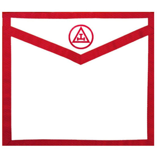 Royal Arch Chapter Masonic Apron - White with Red Triple Tau-Aprons-Masonic Makers