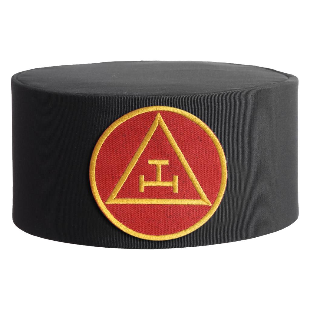 Royal Arch Chapter Masonic Crown Cap - Black With Red & Gold Triple Tau-Crown Caps-Masonic Makers