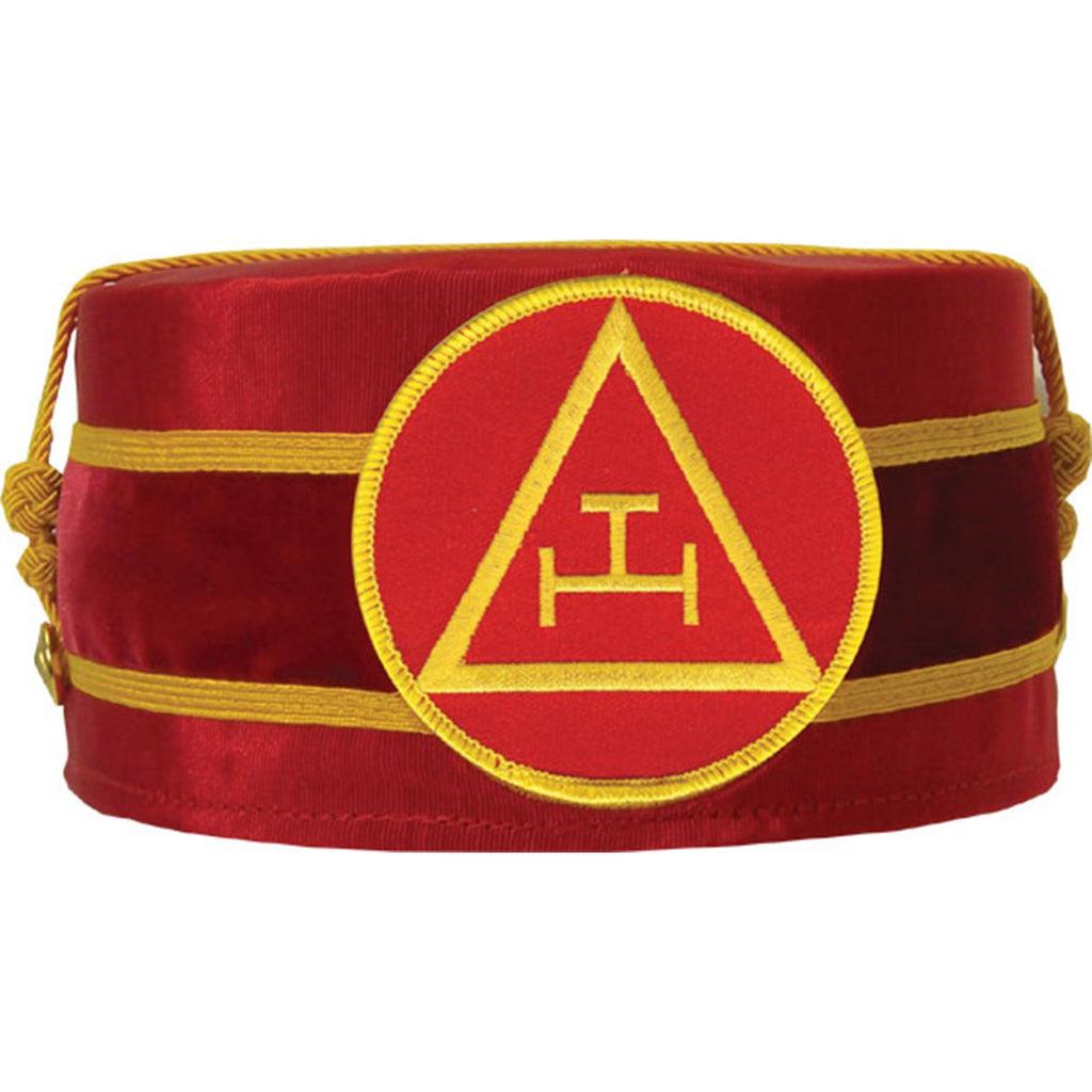 Royal Arch Chapter Masonic Crown Cap - Red Triple Tau Insignia-Crown Caps-Masonic Makers