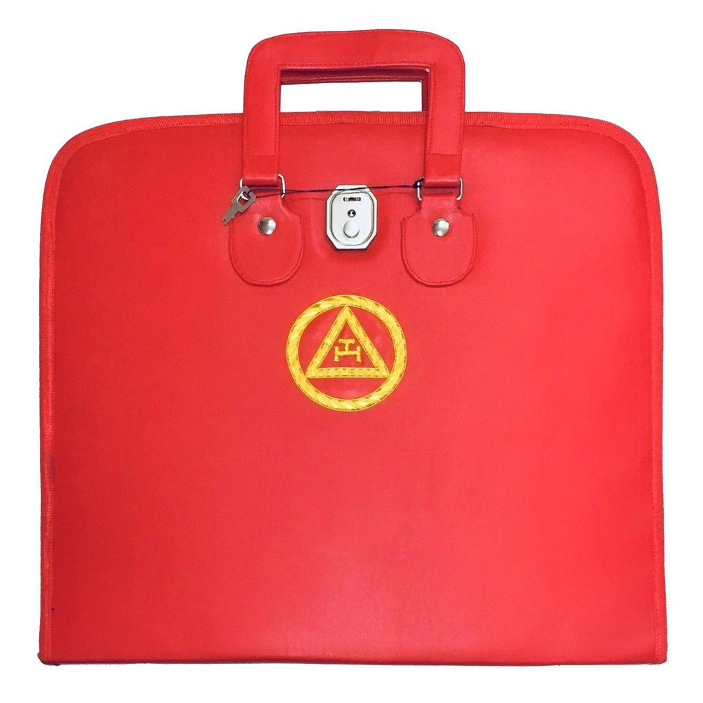 Royal Arch Chapter Red Triple Masonic Leather Apron Case-Apron Cases-Masonic Makers
