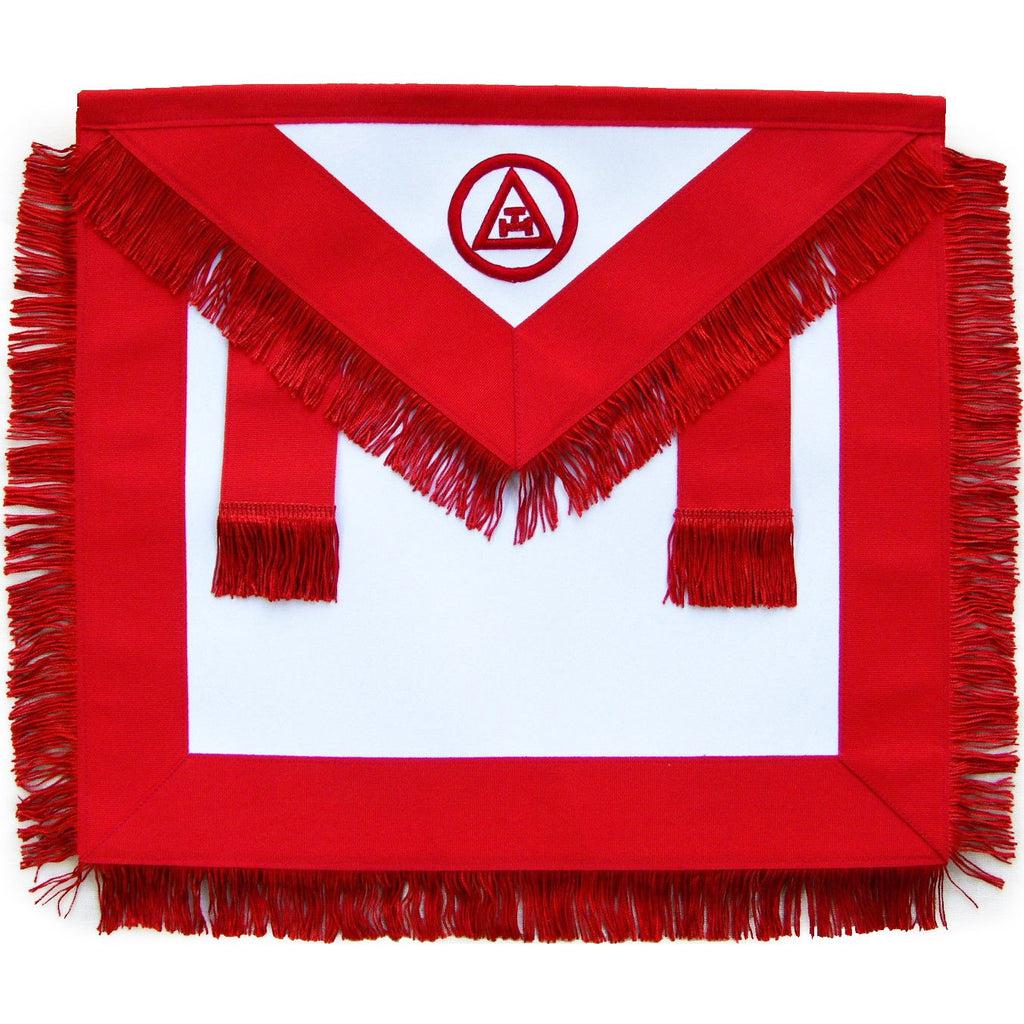 Royal Arch Member Chapter Masonic Apron - Red Triple Tau with Fringe Tassels-Aprons-Masonic Makers