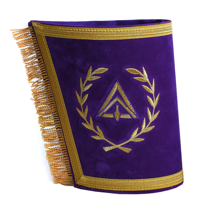 Royal & Select Masters English Regulation Masonic Cuff - Purple Velvet With Fringe-Cuffs-Masonic Makers