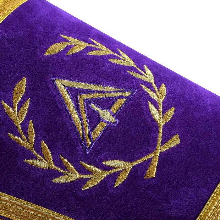 Royal & Select Masters English Regulation Masonic Cuff - Purple Velvet With Fringe-Cuffs-Masonic Makers