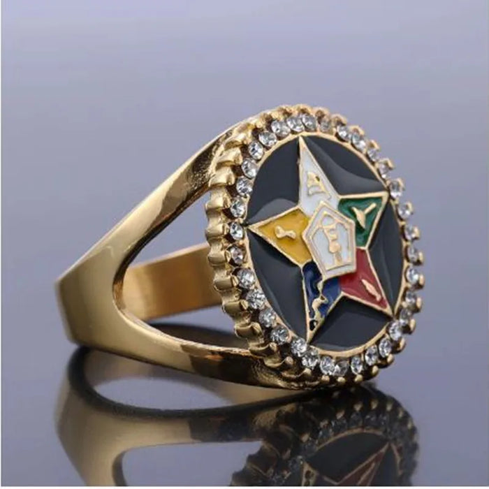 Order Of The Eastern Star OES Masonic Ring - Stainless Steel