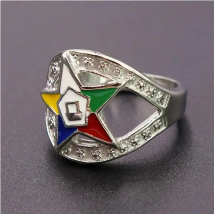 Order Of The Eastern Star OES Masonic Ring - Silver