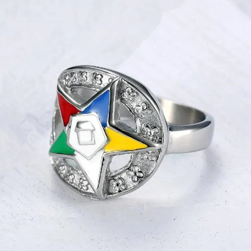 Order Of The Eastern Star OES Masonic Ring - Silver