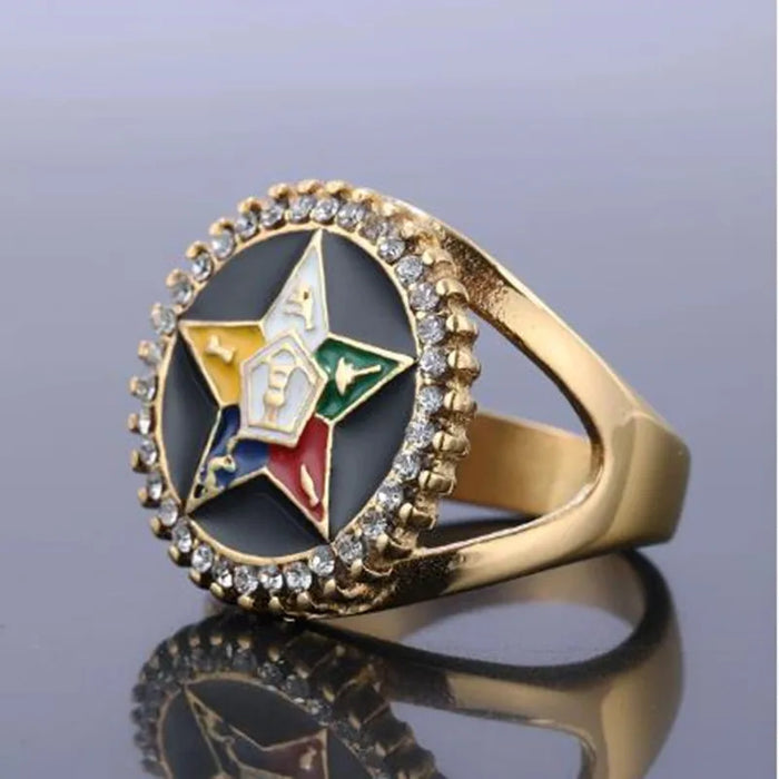 Order Of The Eastern Star OES Masonic Ring - Stainless Steel