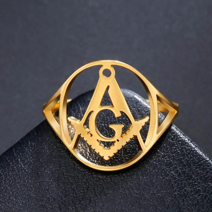 Master Mason Blue Lodge Masonic Ring - Gold & Silver