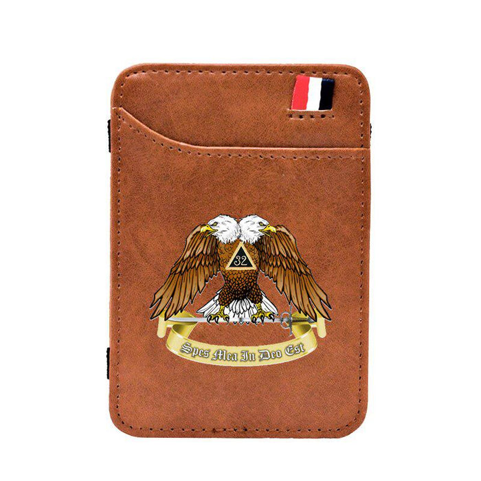 Scottish Rite 32 Degree Leather Masonic Wallet - Freemason wallets-wallets-Masonic Makers