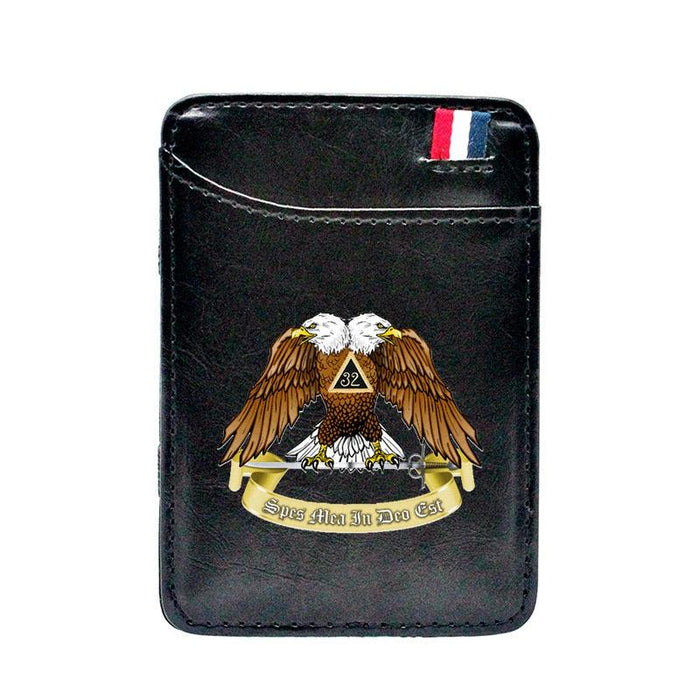 Scottish Rite 32 Degree Leather Masonic Wallet - Freemason wallets-wallets-Masonic Makers