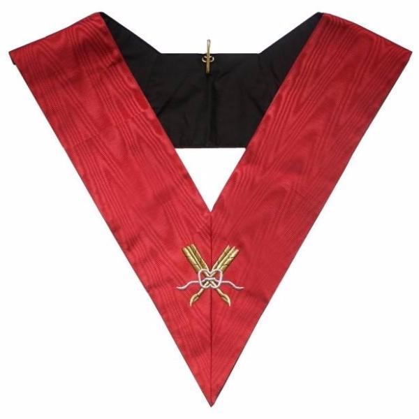 Secretary 18th Degree Scottish Rite Masonic Collar - Red Moire-Collars-Masonic Makers