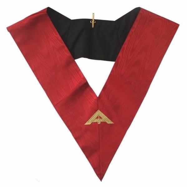 Senior Warden 18th Degree Scottish Rite Masonic Collar - Red Moire-Collars-Masonic Makers