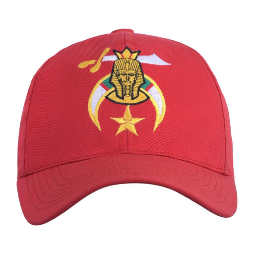 Shriners Masonic Embroidery Cap - Red With Elastic Stretch Band-Caps-Masonic Makers