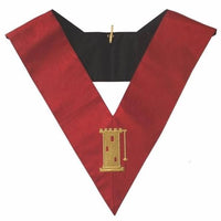 Tour Guard 18th Degree Scottish Rite Masonic Collar - Red Moire-Collars-Masonic Makers