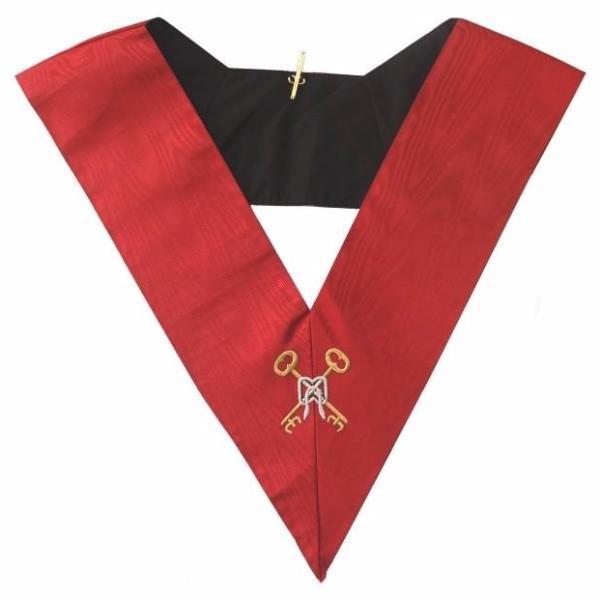 Treasurer 18th Degree Scottish Rite Masonic Collar - Red Moire-Collars-Masonic Makers