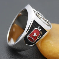 Shriners Blue Lodge Silver Masonic Ring - High Quality Crafted